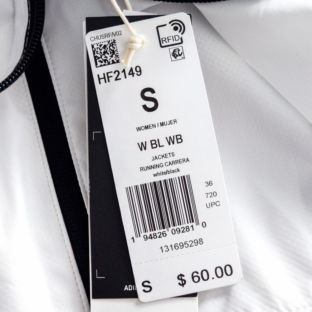 Adidas Carrera Running Jacket Women's Size Small White Sporty Streetwear - Picture 12 of 12